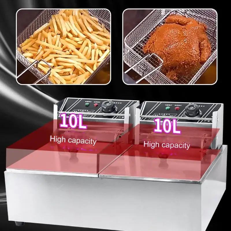 fryer electric large capacity, accurate timing, free temperature adjustment, sufficient heat electric oil fryer