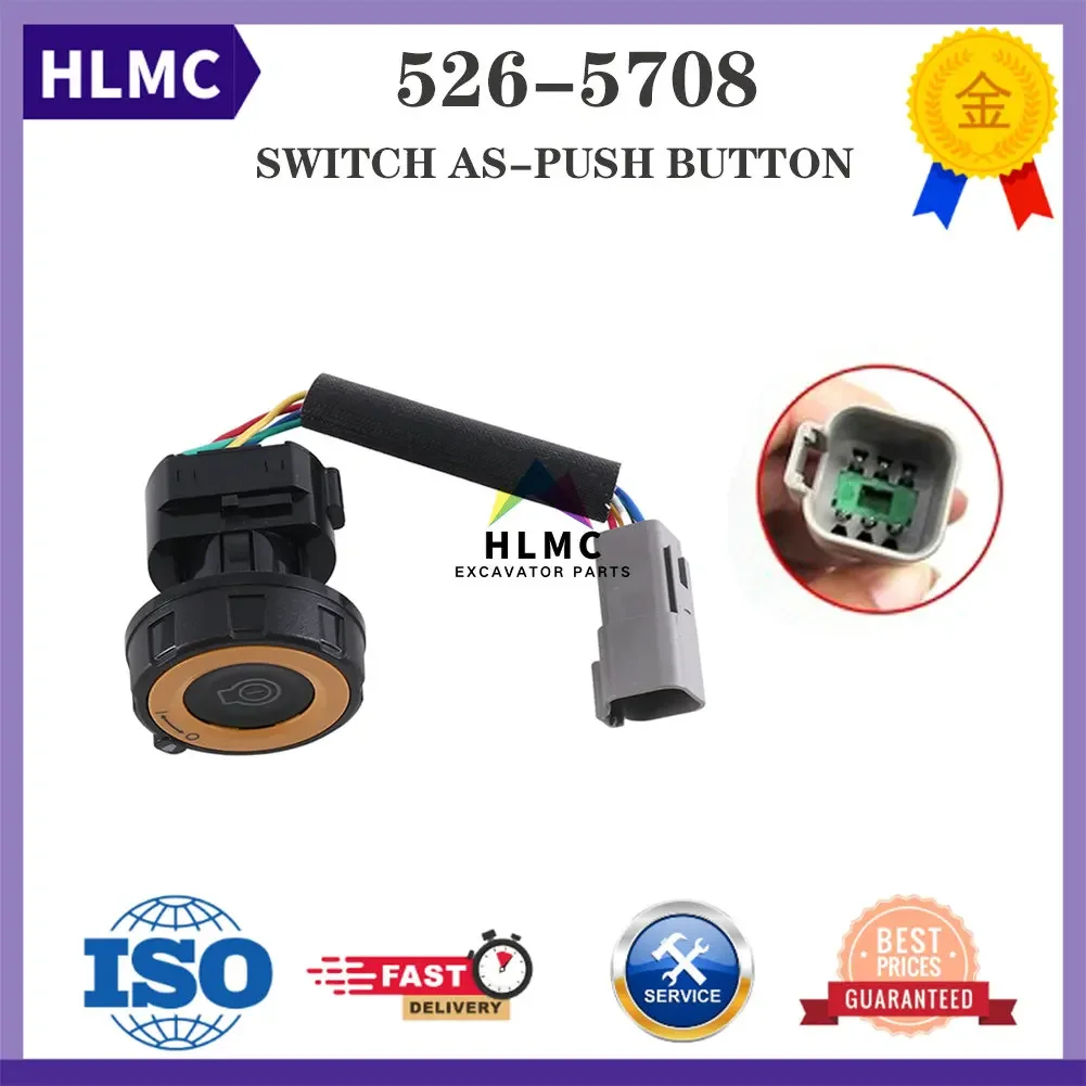 One-button Start Switch 526-5708 Excavator Push Button Start Switch for E305E 307E 320GC 323GC 330 336 345GC 5265708