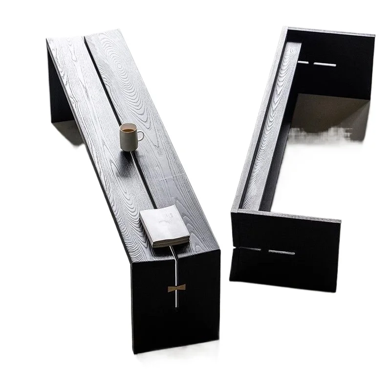 

Wabi-sabi wind, solid wood bench, dining chair household simple log bow carbonization