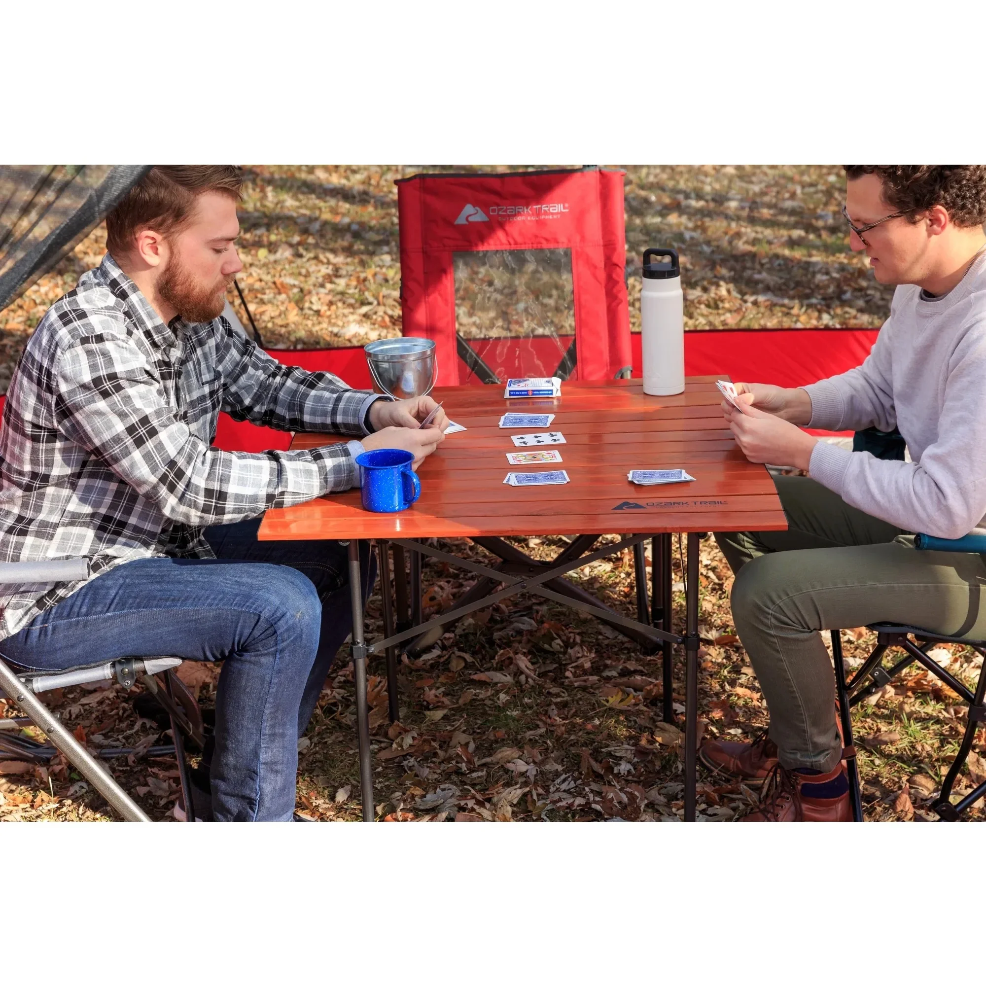

Square Folding Aluminum Roll-Top Camp Table, Steel, 31.5” x 31.5” x 27.5”,Quick Setup,only 10.9 pounds