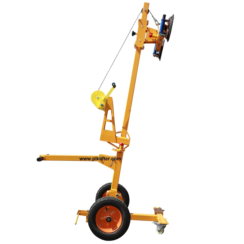 

Simple Glass Panels Moving Tilting Rotating Cart Electric Glass Trolley For Sales