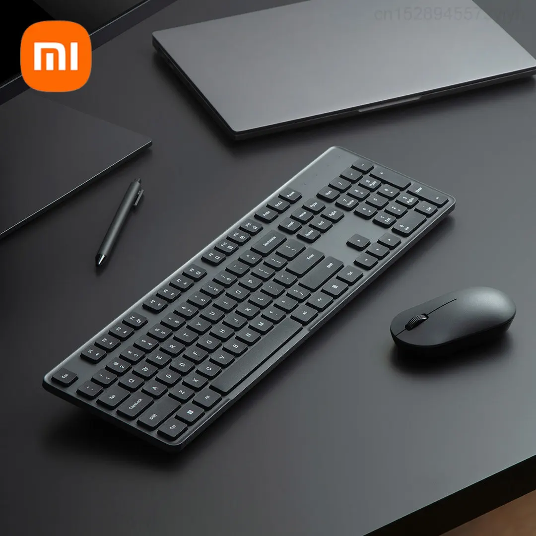 Xiaomi 2.4GHz Wireless Keyboard and Mouse Set 2 104keys 1000DPI Sensor Micro-curved Keycaps Portable Game Office Keyboard New