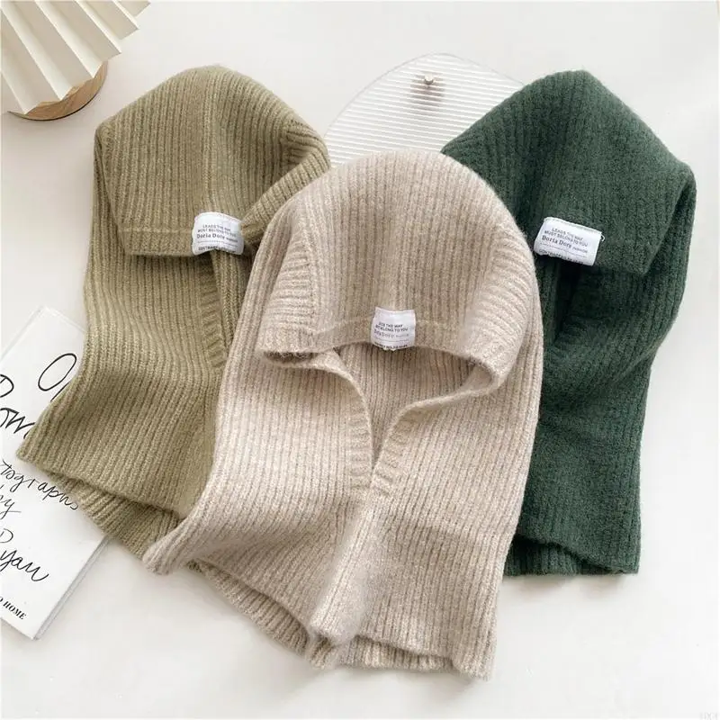 قبعة مقنعين مقنعين الرقبة دفئا قبعة وشاح مجموعة قطعة واحدة الكروشيه لوشاح الرأس