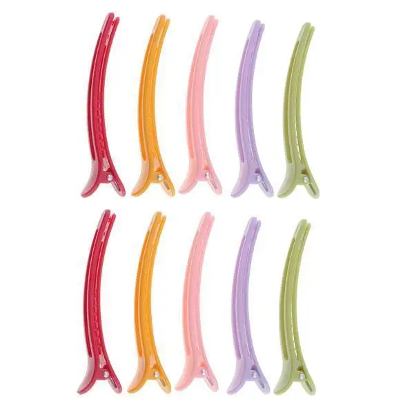 

Plastic Salon Hair Section Clips Colorful Long Grip Hair Styling Tools for Professional and DIY Use