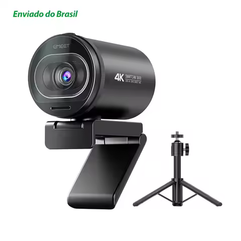 Webcam 4K para Streaming, Câmera Web 1080P 60FPS EMEET S600 com Autofoco, Câmera para Transmissão ao Vivo com Microfones e Tampa de Privacidade para Tiktok/YouTube