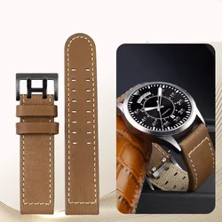 Military Style For Hamilton Khaki aviation Watch H77616533 H70615733 Watch Strap Genuine Leather jazz field Men WatchBand 20mm