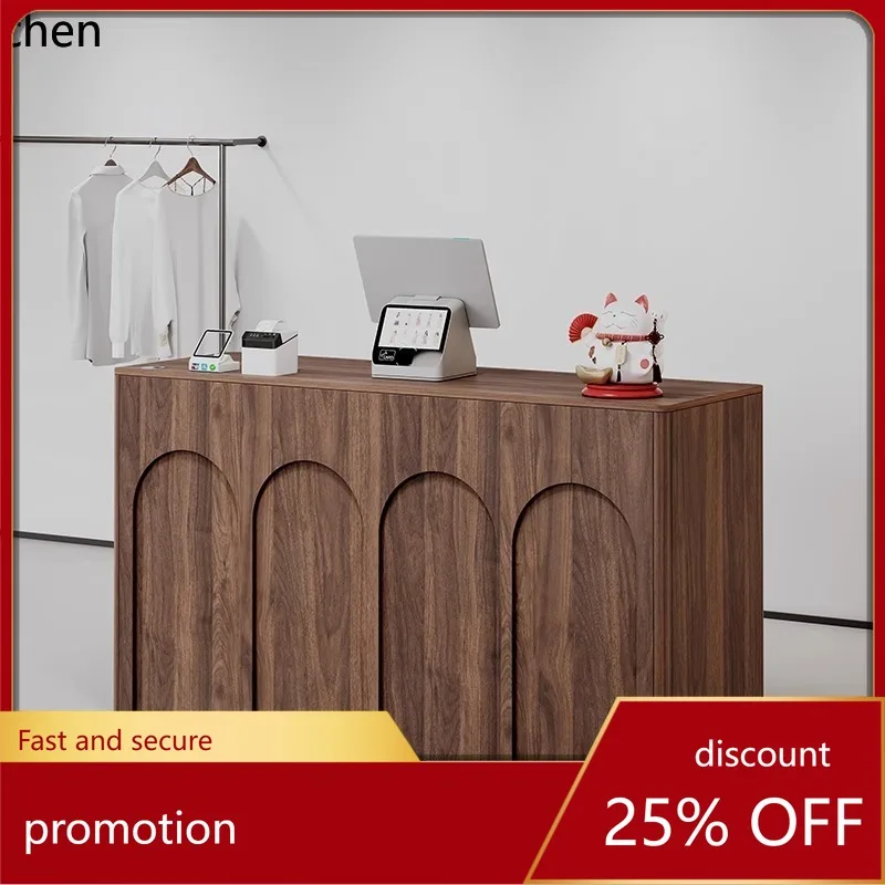 

CZ Solid Wood Cashier Counter Front Desk Dining Reception Cashier Cabinet Commercial Use