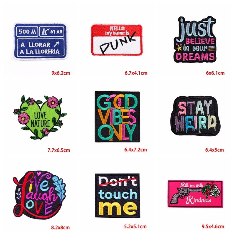 10PCS Cartoon Letter Patch Embroidered Patches DIY Personalized Fashion Letter Patch Iron On Patches For Clothing Sew Sticker