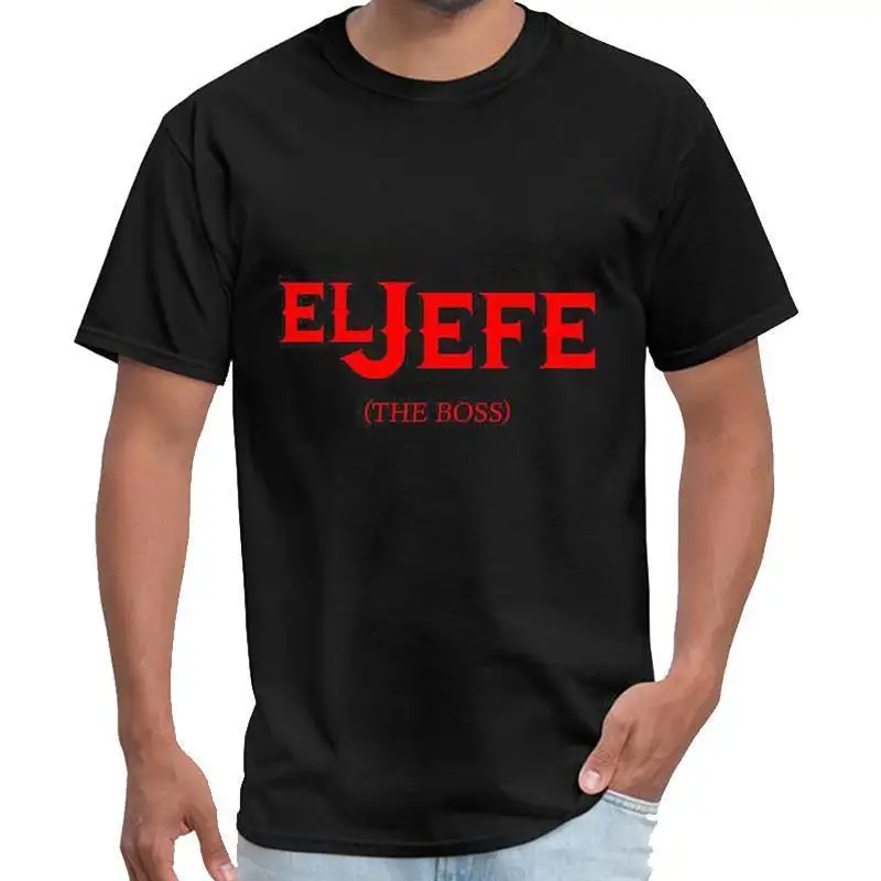 El Jefe (The Boss) Camiseta premium con logotipo de texto divertido 228078 colección de camisetas gráficas de manga corta para hombre divertida negro AA c