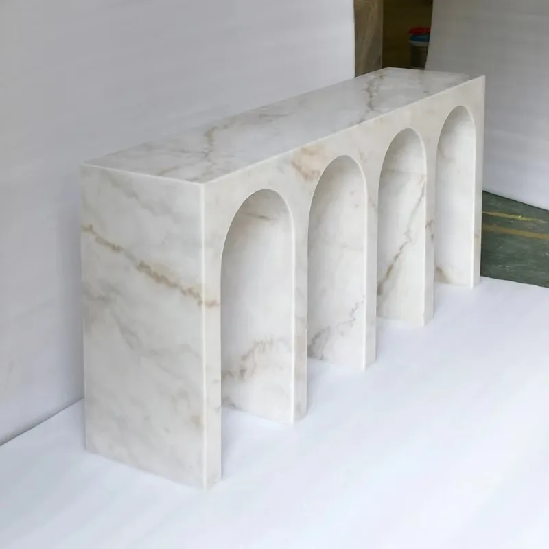Modern marble console table, convertible arched entrance passage, home furniture entrance console