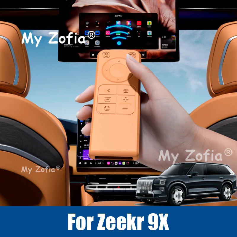 

For ZEEKR 9X 2025 2026 Car TV Remote Control Silicone Protective Cover Tray Interior Second-row Rear Storage Box Accessories