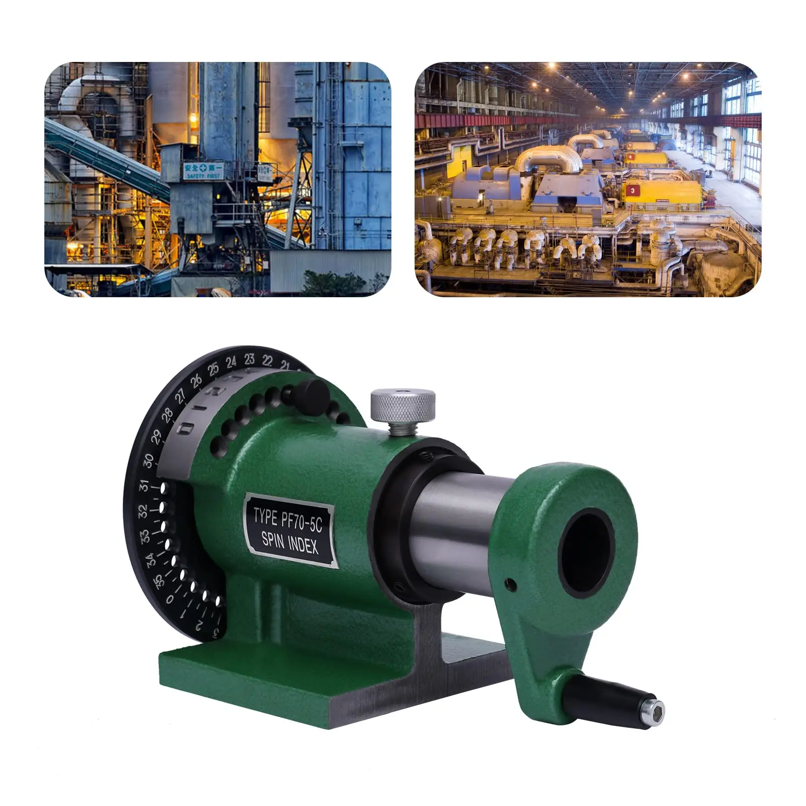 تركيبات فهرسة الدوران، تركيبات فهرس كوليت الدقيقة Pf70-5C مؤشر الدوران ± 4 بوصة، رقصة دوارة لتطحن طاولة العمل 1-1/8 بوصة St