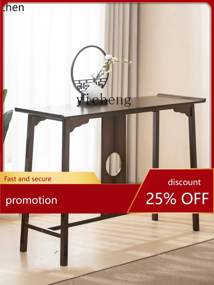 

ZMLNew Chinese Style Solid Wood Porch Table Wall Long Narrow Table Console Table Side View Cabinet Light Luxury