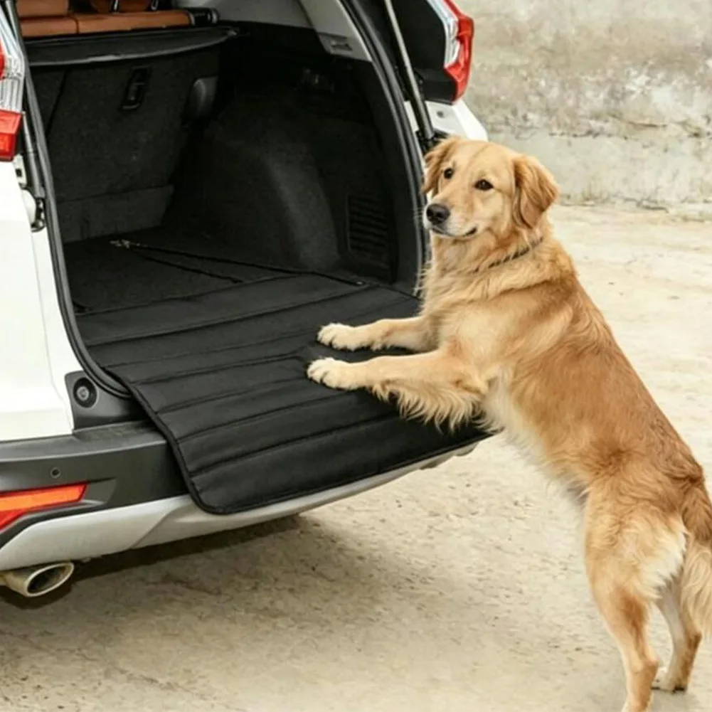 Black Oxford Cloth Foldable Rear Bumper Guard Protector For Car Trunk Loading And Pet Travel Accessories