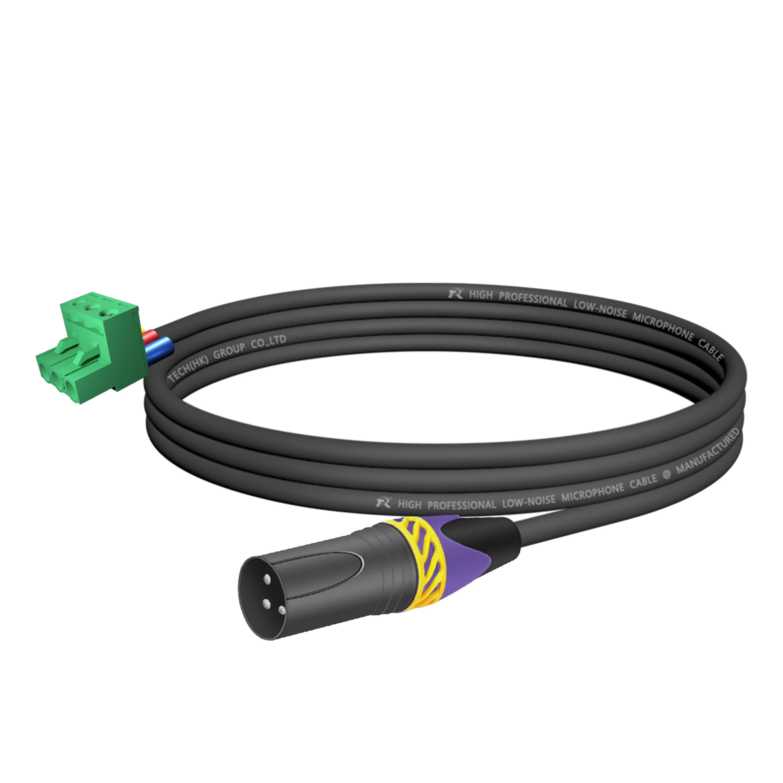 Gerades 3-Pin-XLR-Stecker-Buchse-Kabel auf 5,08 mm 3-P Phoenix-Terminal, rauscharmes, abgeschirmtes Mikrofonkabel, stabile Signalübertragung – Detail 9