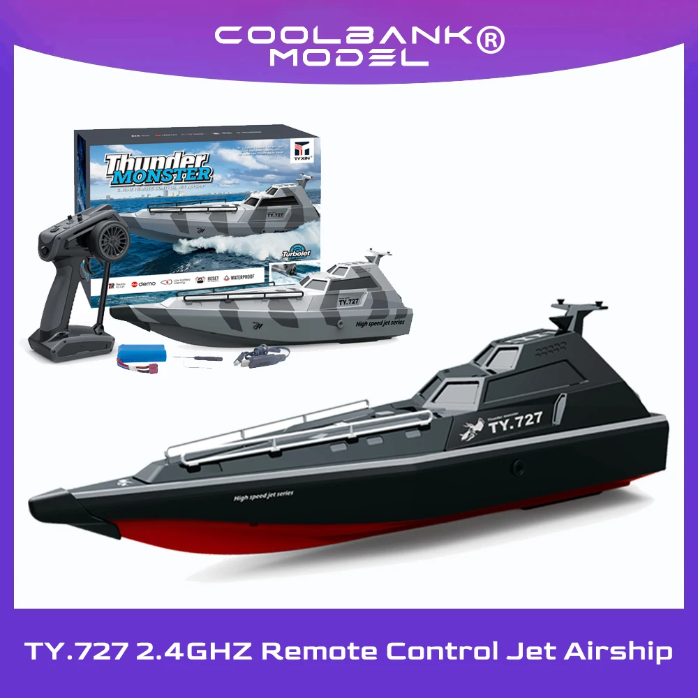 Coolbank 2.4GHz TY727 RC TURBOJET PUMP High-Speed Remote Control Jet Boat Low Battery Alarm Function For adult Children Toy Gift