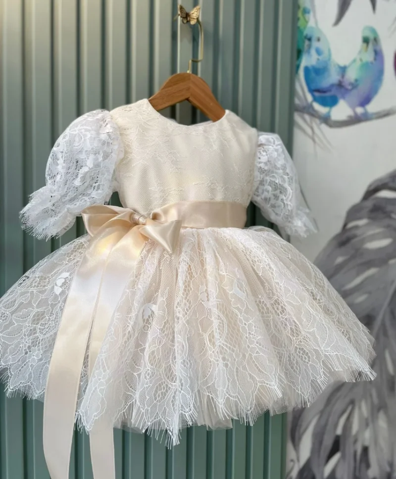

Lace Baby Girl Dress Floral Toddler 1st Birthday Party Outfit Girls Baby Clothes Fluffy Kid Tulle Dress