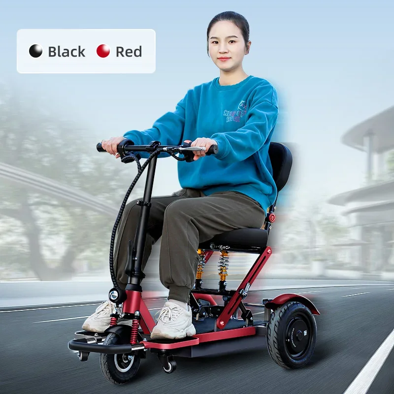 

Handicapped Tricycle Foldable Electric Mobility Scooter Portable Lightweight 3 Wheel Mobility Scooter for Elderly