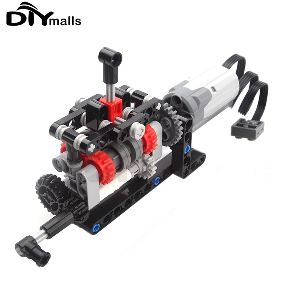 MOC High-tech 4 Speed Gearbox Model Building Block 8883 M Motor Power Functions Building Blocks 8881 AA Battery Case Toys Gift