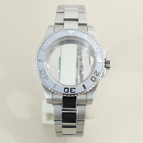 Caja de reloj de acero inoxidable de lujo, 40MM, 20ATM, cristal de zafiro para yate NH35 NH36 NH34 Miyota8215 Eta2824, movimientos, correa Oyster