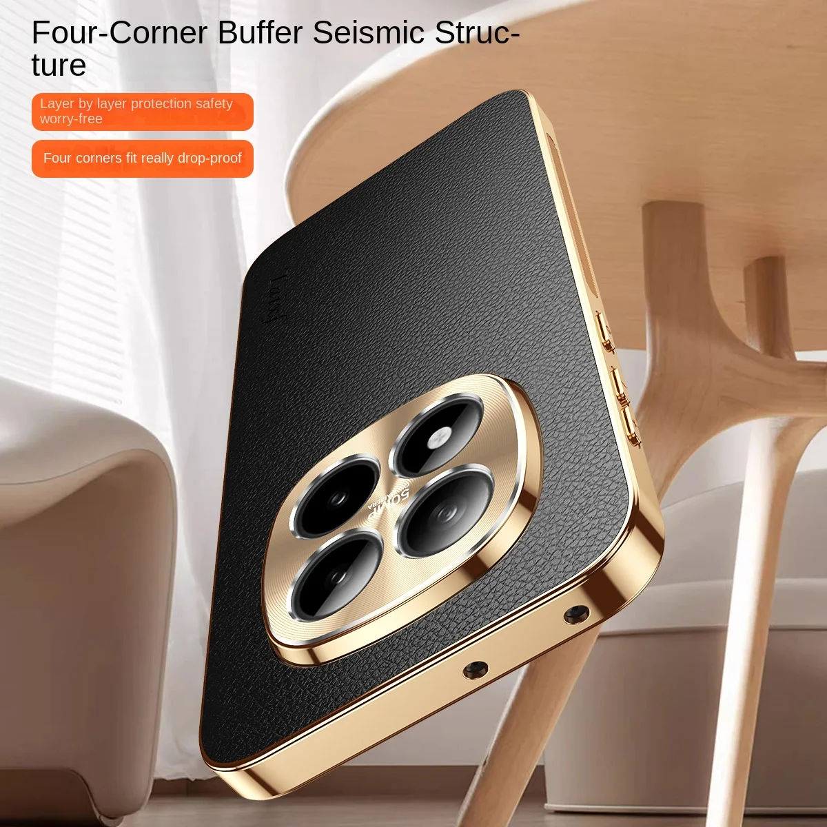 Luxury Vegan Leather Phone Case For Xiaomi Redmi Note 15 Pro+ 15 Pro 5G Lens Protection Alloy Lens Frame Shockproof Back Cover