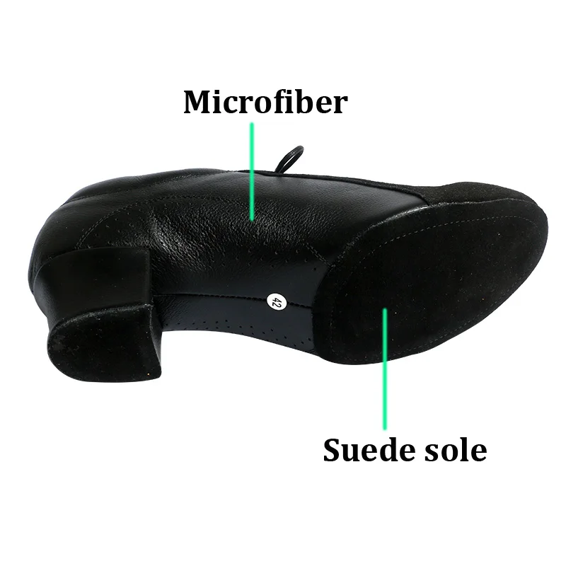 Wedopus chaussures sociales pour hommes microfibre noire et daim pour danse latine semelle souple Zapato Baile chaussures de danse intérieure 4.5CM