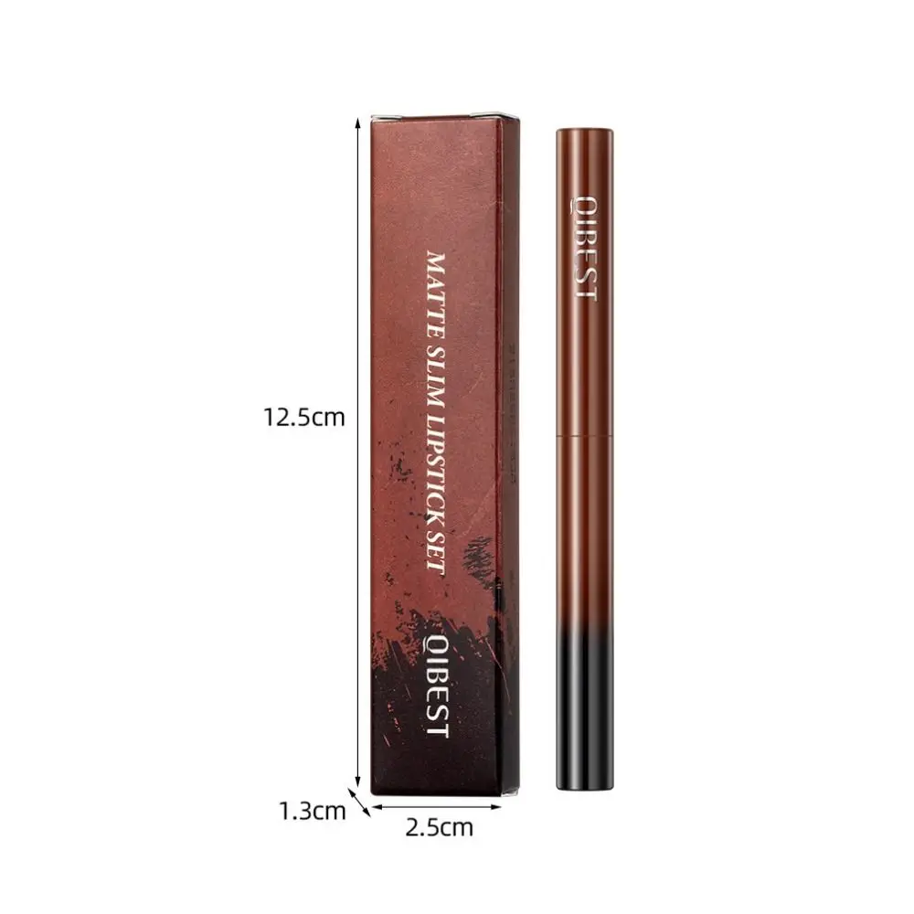 Rossetto nudo opaco a lunga durata Lipliner Colorfast matita per labbra impermeabile tazza antiaderente 12 colori strumento cosmetico donna