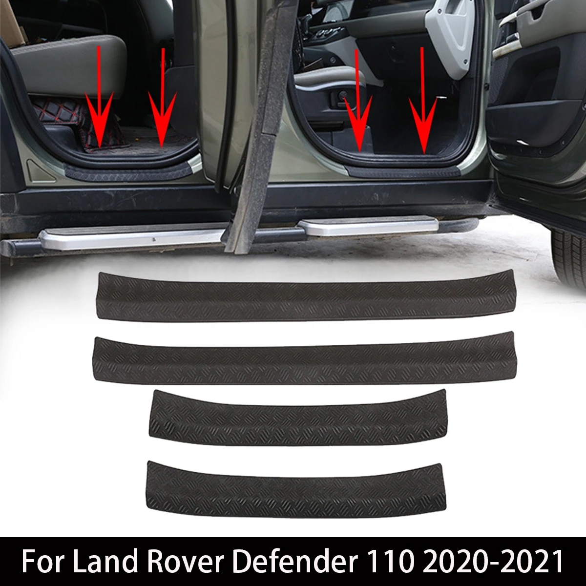 

Car Styling Door Sill Scuff Plate Cover Guard Protector Sticker Fit For Land Rover Defender 110 2020-2021