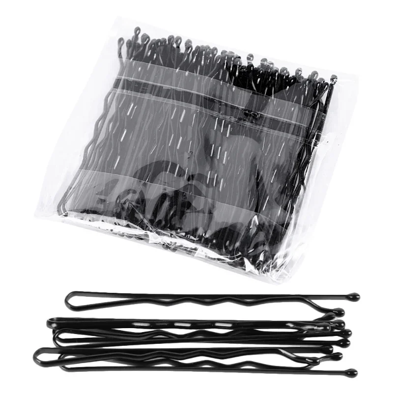 100/50pcs Black Small Hair Grips Steel Hairpin Bridal Fixed Barrette Simple 5cm One-line Invisible Bobby Pin Disposable Headwear