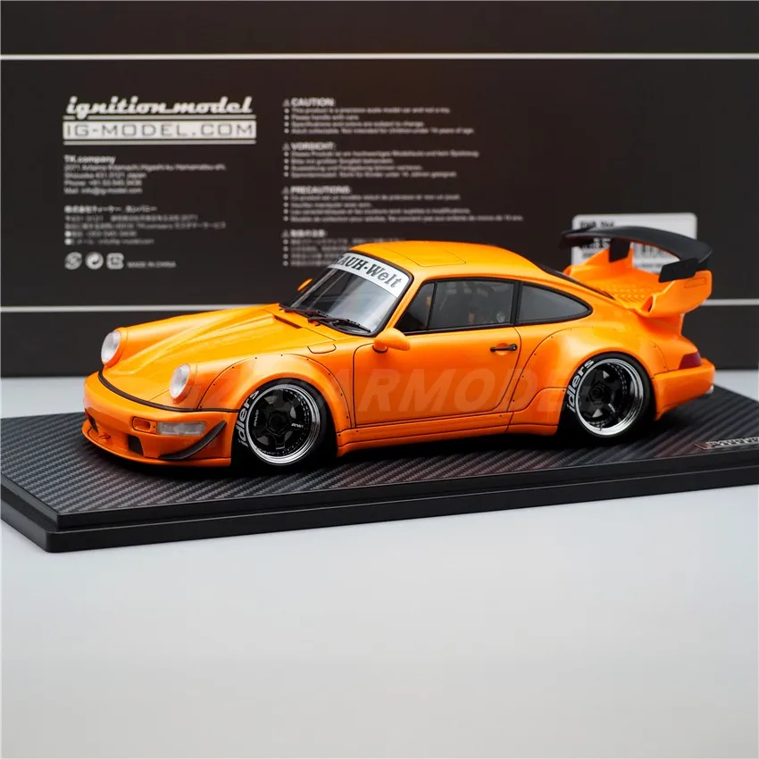 

IG 1:18 RWB 964 Orange IG3005 Simulation Limited Edition Resin Metal Static Car Model Toy Gift