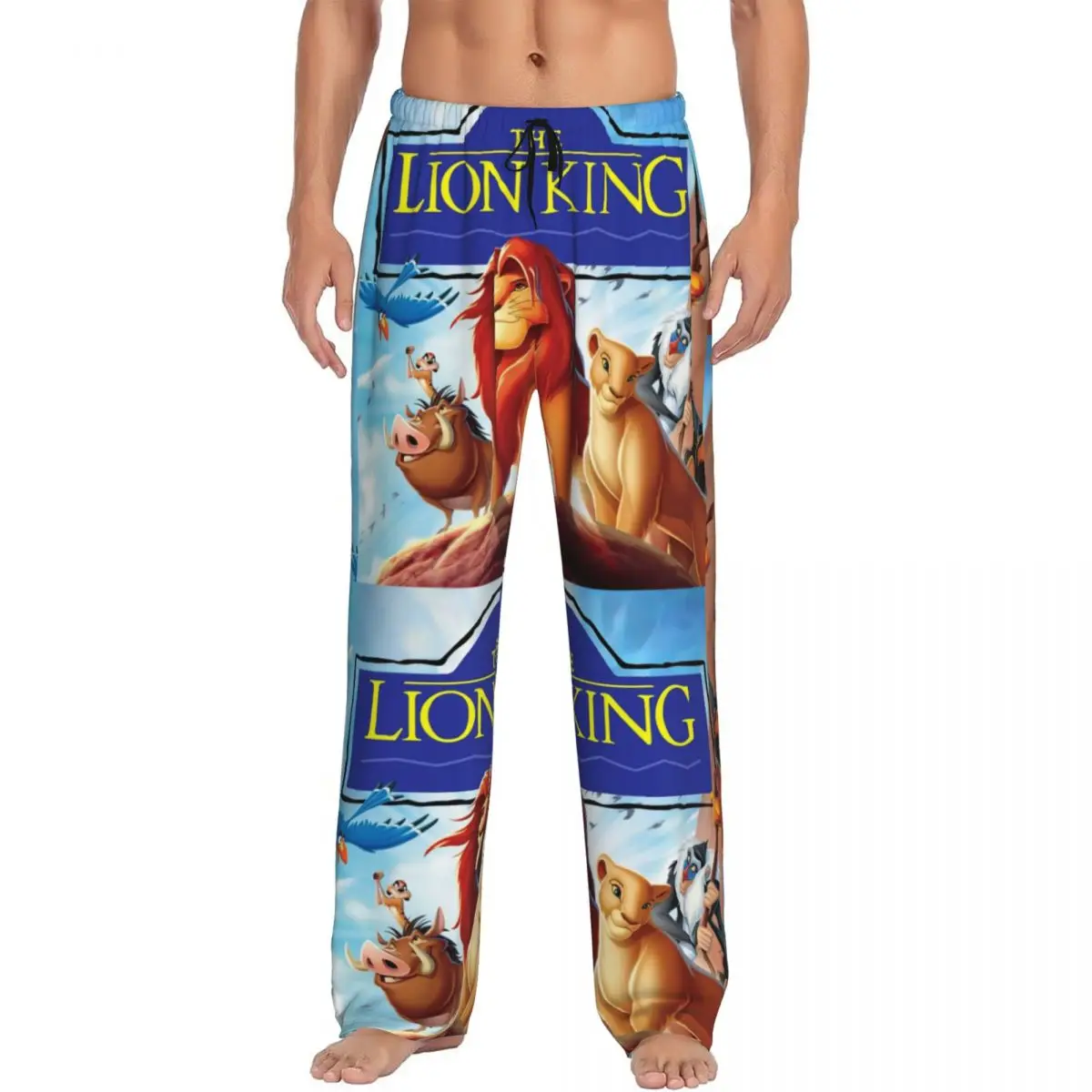 

Custom Print Cartoon Movie King Lion Simba Pajama Pants Men's Sleep Sleepwear Bottoms with Pockets