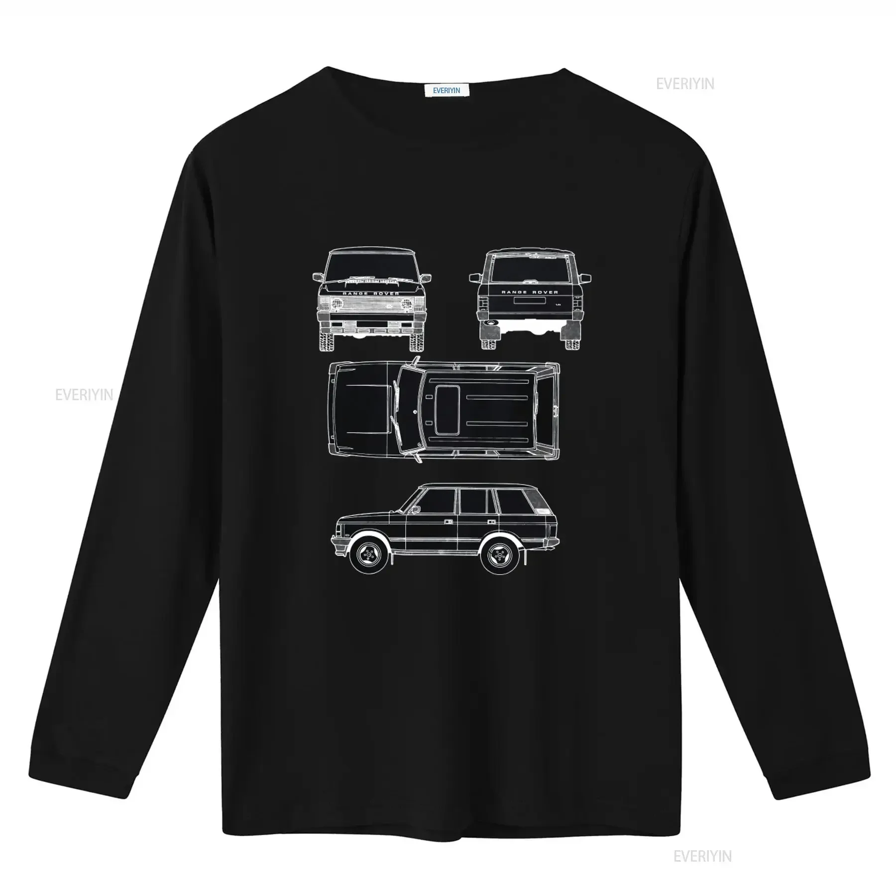 Autotee Range Rover Fan Art Design T shirt FG68 Stylish Car Blueprint Print for Auto Enthusiasts vintage Washed Comfortable