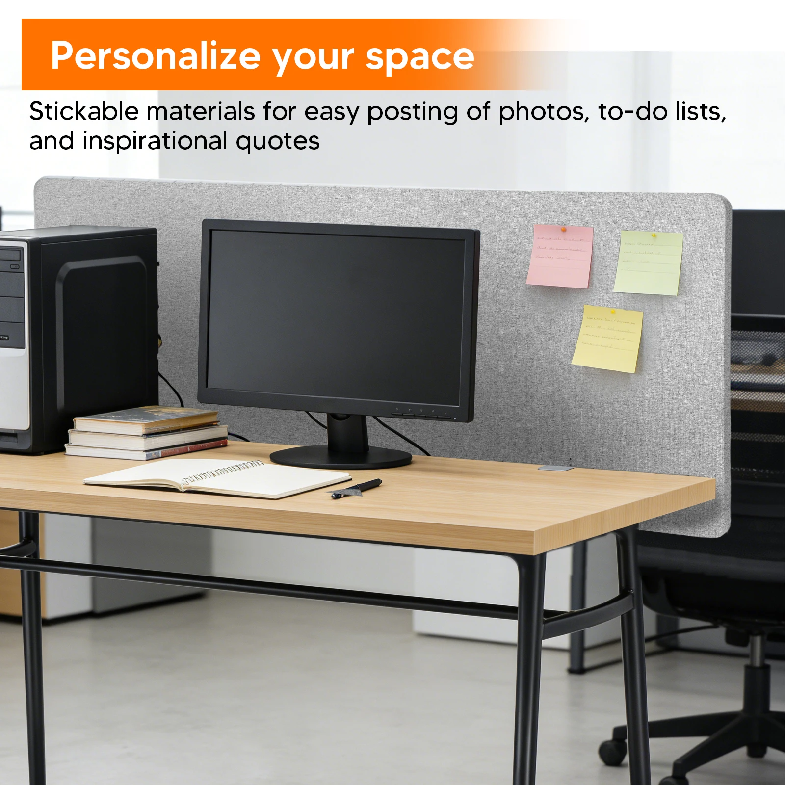 

Комплект из 2 перегородок для рабочих мест, 61 x 24 дюйма, с креплением на 4 C-образных зажимах, для офиса, кабинета, библиотеки