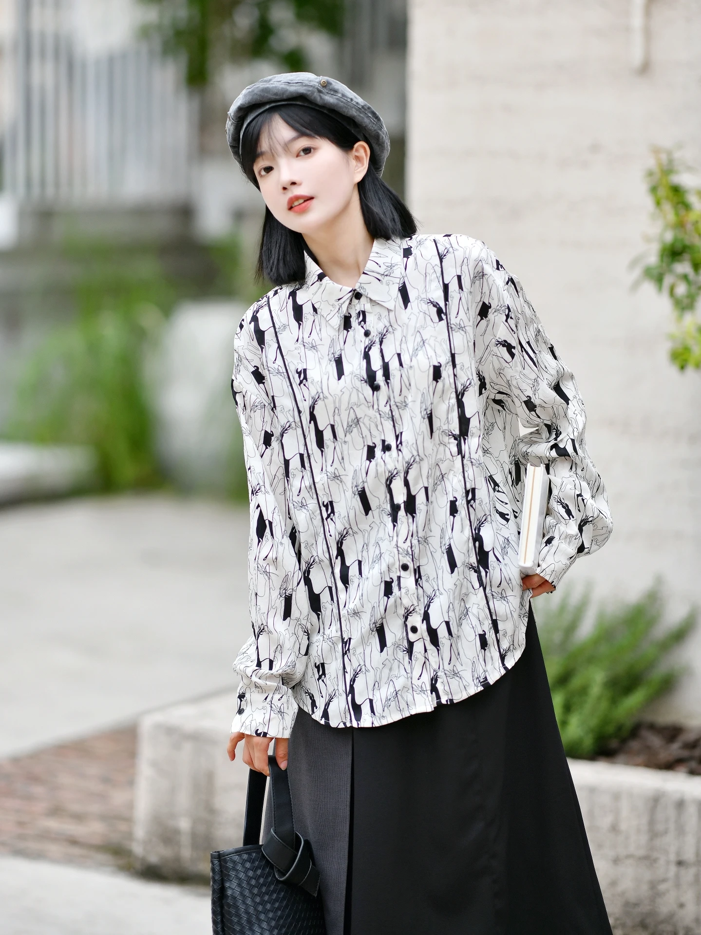 

Осенняя новинка LAN2024: Женское платье с принтом, воротником-стойкой, прямого кроя, в ретро-стиле, оригинальный дизайн