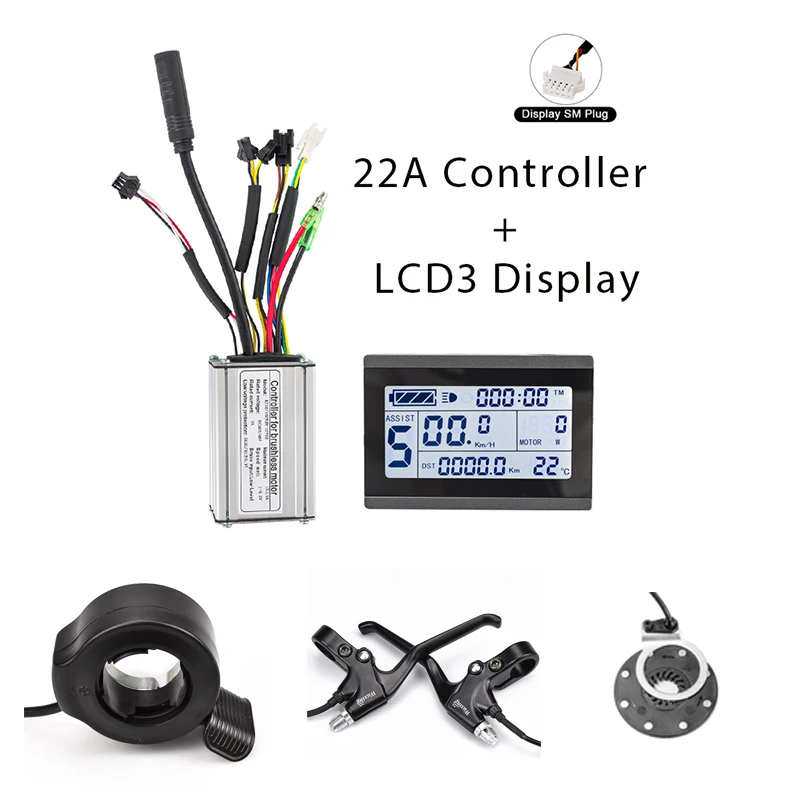 17A 22A KT Brushless Controller for Electric Bike parts with LCD3 Controller Box set