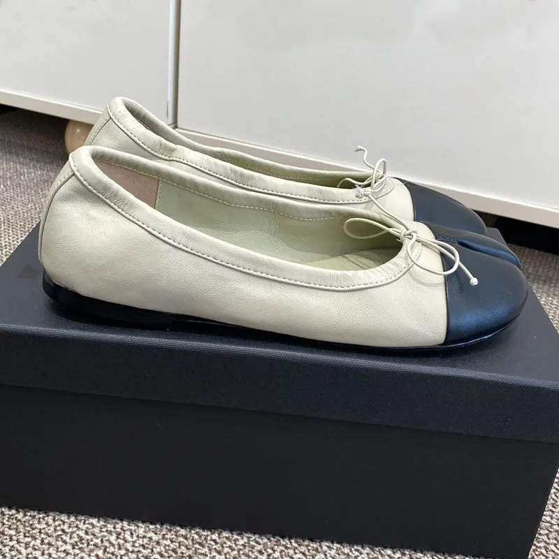 

High Quality Flat Ballet Slippers Split Toe Shoes Genuine Leather Pig Hoof New Fashion Sheepskin Comfortable Casual Shoes