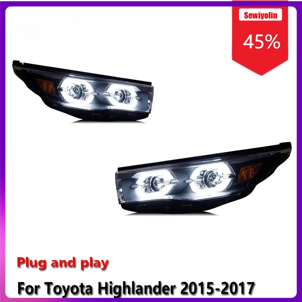 

Sewiyolin Car LED Lamp Headlight Assemblies For Toyota Highlander 2015-2017 Fog DRL Brake Turn Signal Lamp
