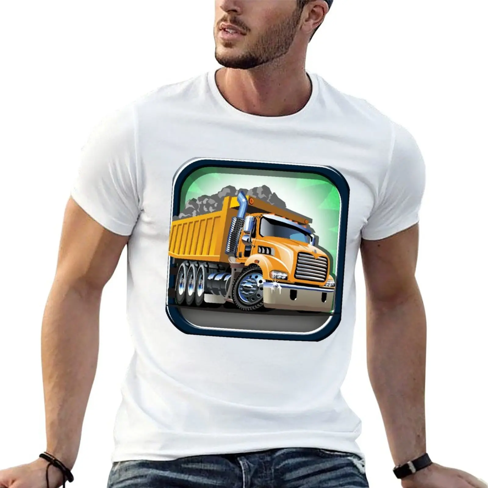 

Yellow Dump Truck T-Shirt t shirts for man graphic vintage anime t shirts for man funny t shirts man T-shirt