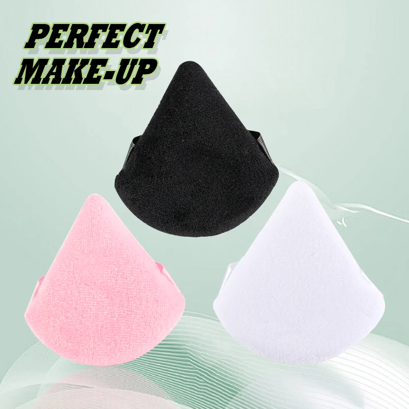 1/2/3/6 pièces Triangle velours poudre bouffée visage cosmétique beauté des yeux outil de maquillage éponge réutilisable lavable Mini bouffée de poudre accessoire