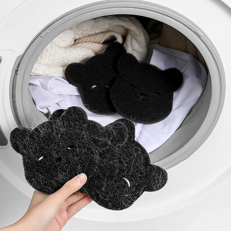 Bear Shape Pet removedor de cabelo, lavandaria bola, máquina de lavar roupa, Lint Catcher, reutilizáveis, roupas, sofá, gato, cão, esponja de limpeza, 2 em 1