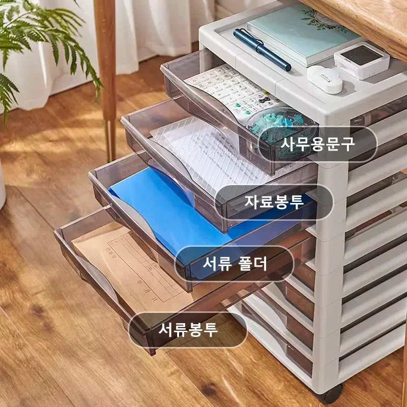 모바일 투명 플라스틱 서랍 보관 캐비닛, 다층 보관 상자, 파일 보관 캐비닛, 바퀴 달린 서랍 보관 상자 못