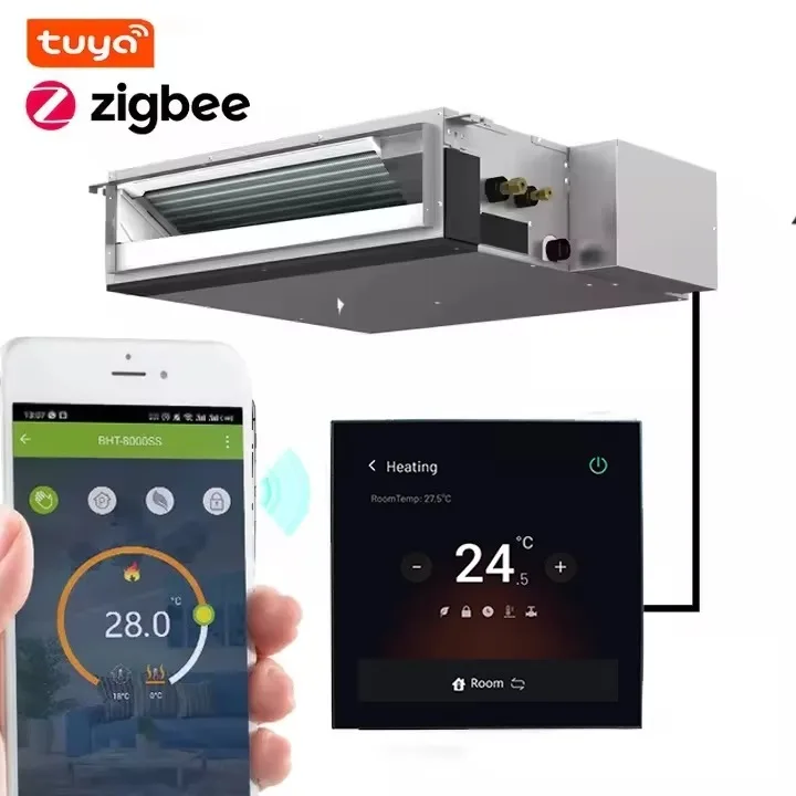 Termostato VRF Beca BCC-2501-AC-A&E de 4 Pulgadas con Alexa Integrada, Panel de Control Central Cuadrado con Zigbee Gateway Integrado para Hospital