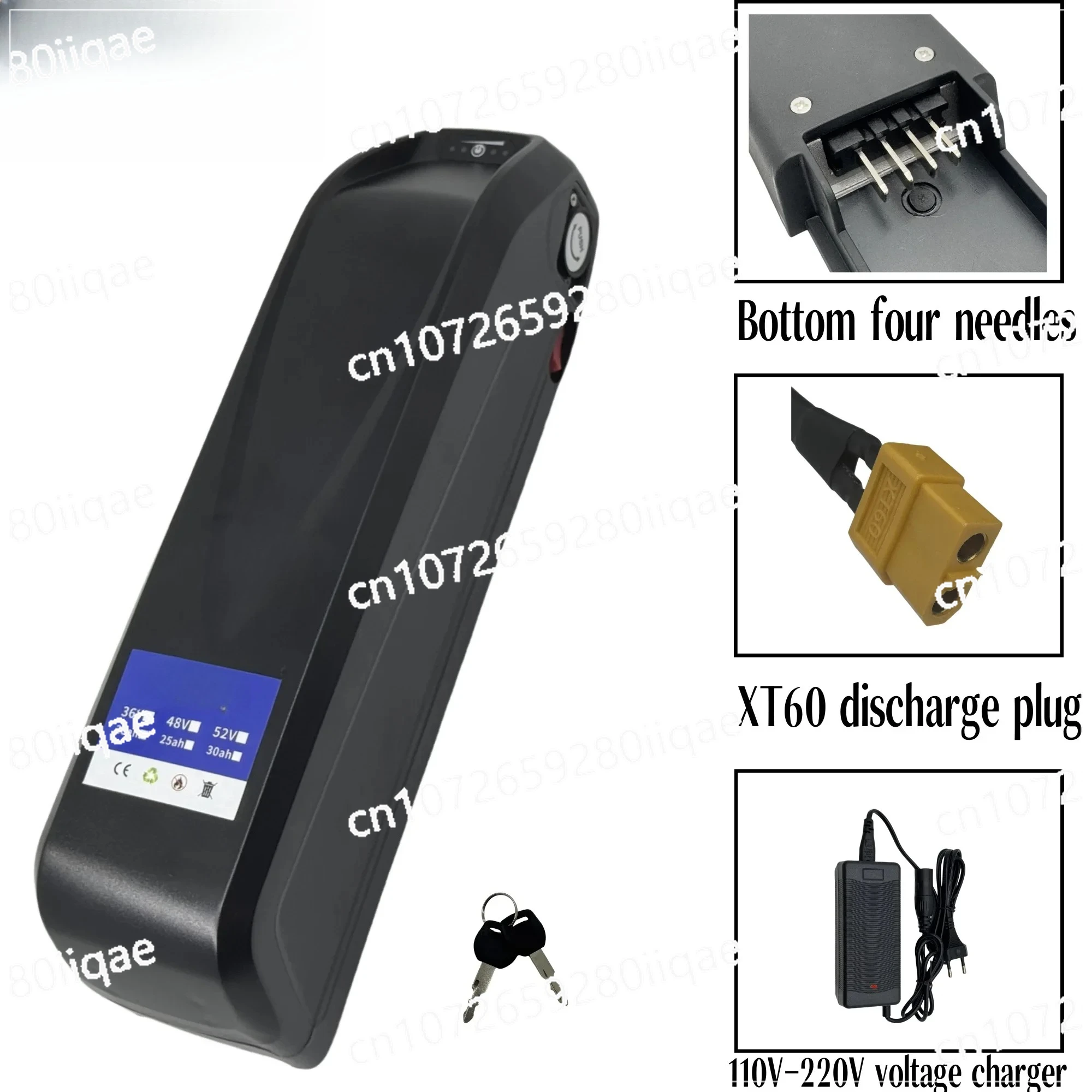 

For750W1000W motor ,Air fast transportation 48V20AH 4 needles base 18650 lithium battery safety lock guide rail Built