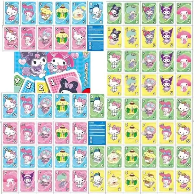 

Карточная игра Sanrio Hello Kitty для нескольких игроков, семейная настольная игра, веселое развлечение для друзей, покер