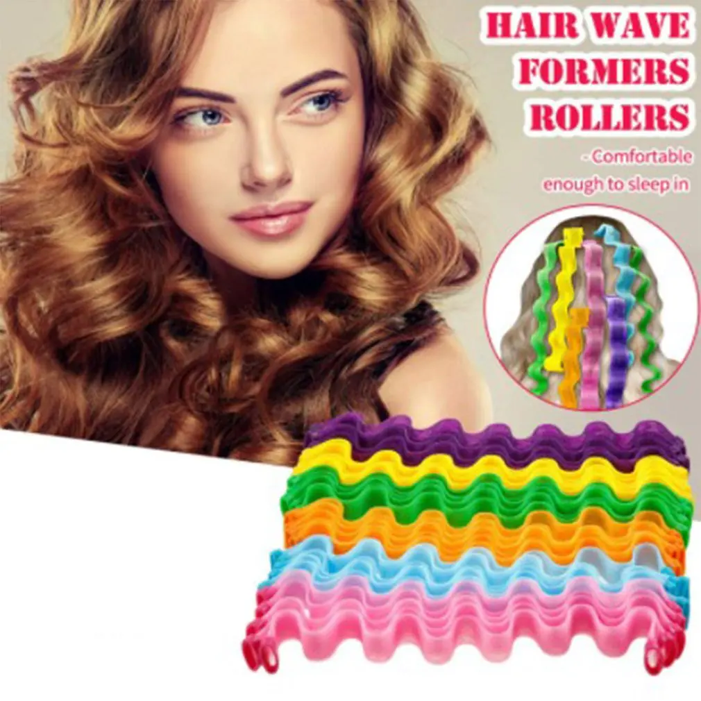 12Pcs DIY Hair Curler 30ซม.ทรงผม Roller Sticks Heatless ลูกกลิ้งผม Curlers คลื่น Formers Curling ผมจัดแต่งทรงผมเครื่องมือ