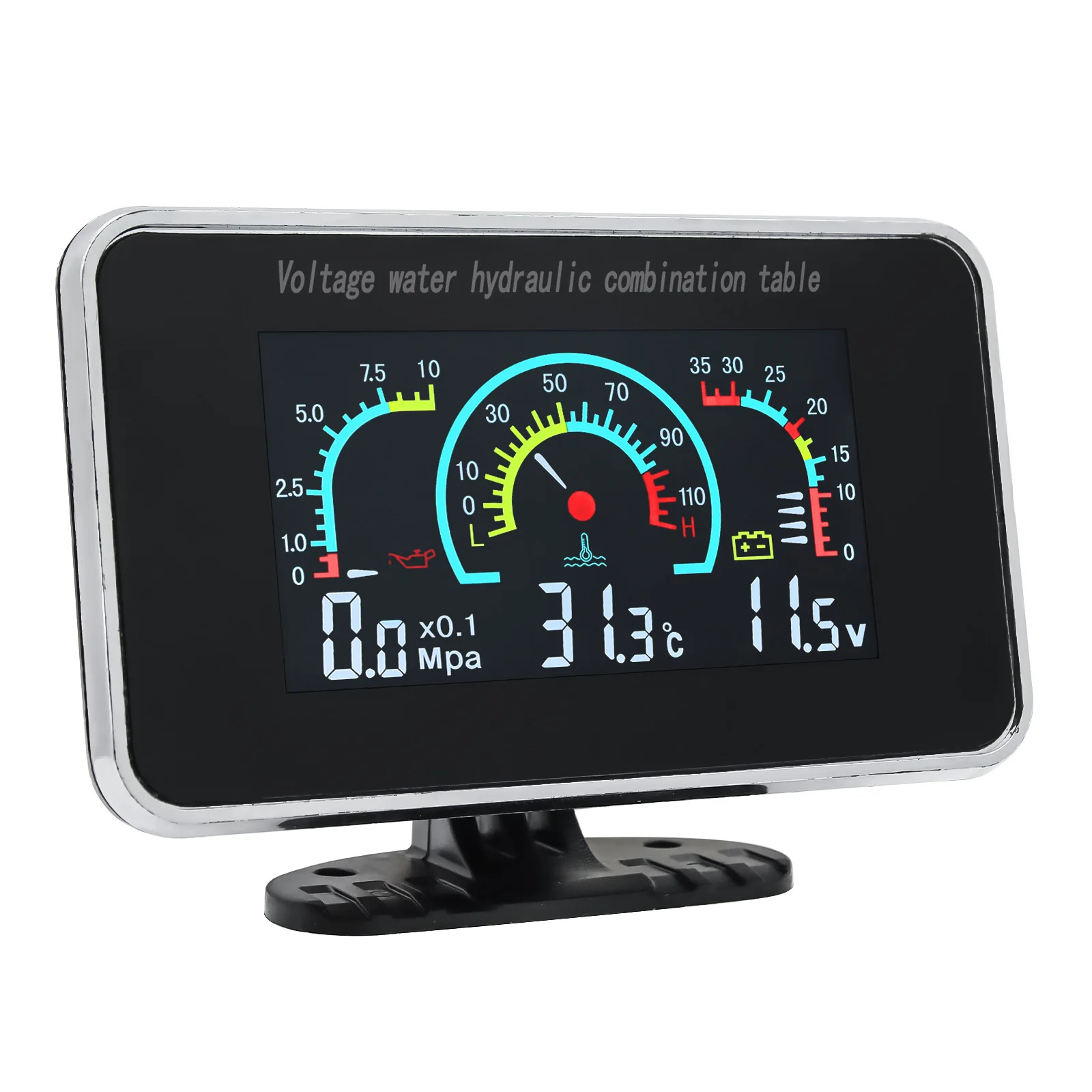 Universal Auto 3 IN 1 LCD Lkw Auto Öl Manometer Voltmeter Wasser Temp Messgeräte Kombination Tisch Mit Sensoren 12 v/24 v – Detail 13