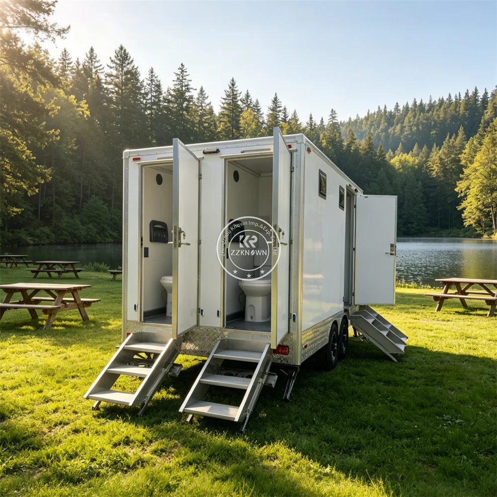 Compact Mobile Toilet Urban Event Portable Restroom Bathroom Cabin Trailer Large Capacity Toilet Trailer For Outdoor Activities