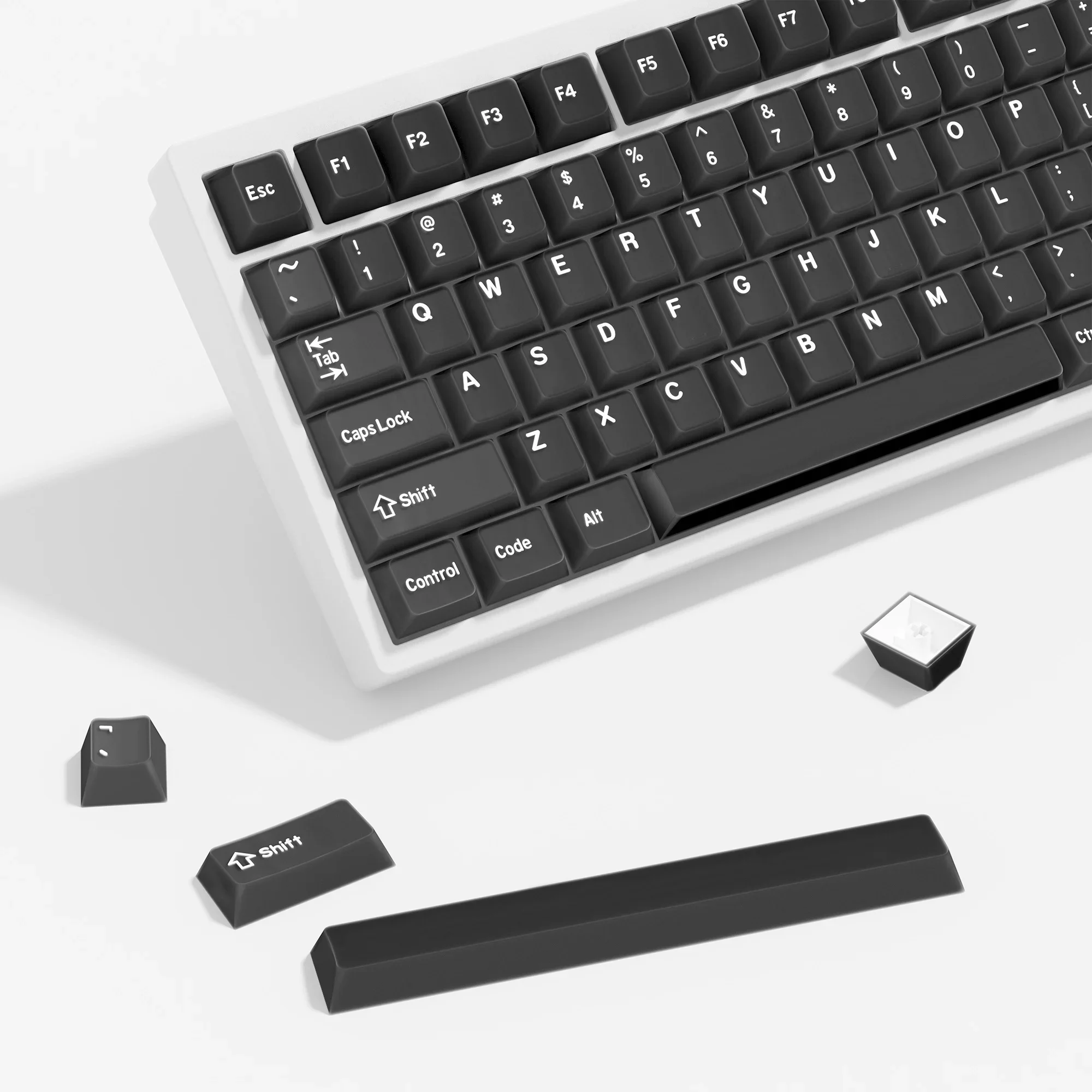 KBDiy 174 キーダブルショット黒翡翠キーキャップ PBT チェリープロファイルメカニカルキーボード用キーキャップ ISO raven68 mad 60he ak820