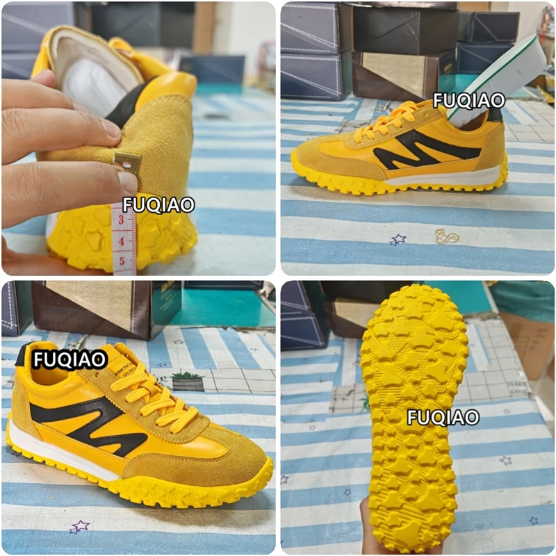 Men Hidden Height Increase 5CM Retro Trainer Sneakers Lace Up Anti Slip Rubber Sole Casual Elevator Shoes For Outdoor Trendy