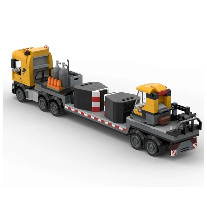 Modèle de véhicule d'ingénierie urbaine MOC, grue mobile, véhicule de support, jouet de construction à assembler soi-même - Cadeau de vacances et d'anniversaire
